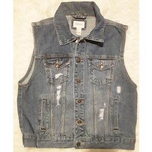 Denim Distressed Vest